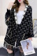 Black Fashion Street Letter Tassel Outerwear