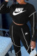 Black Fashion Street Print Patchwork O Neck Long Sleeve Two Pieces