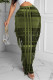 Green Fashion Casual Plaid Print Tassel Regular High Waist Skirt