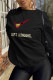 Black Fashion Sportswear Print Patchwork O Neck Tops