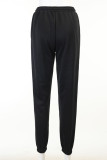 Grey Casual Street Print Patchwork Loose High Waist Straight Positioning Print Bottoms