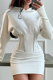 White Sexy Solid Patchwork Hooded Collar Pencil Skirt Dresses