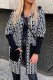 Black Fashion Casual Print Patchwork Cardigan Hooded Collar Outerwear