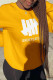 Yellow Fashion Daily Print Patchwork O Neck Tops