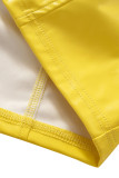 Yellow Sexy Solid Patchwork Feathers Outerwear
