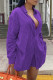 Purple Fashion Casual Striped Print Basic Turndown Collar Long Sleeve Two Pieces