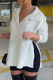 Grey Casual Solid Patchwork Turndown Collar Tops
