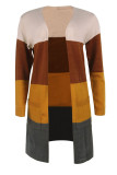 Multicolor Fashion Casual Patchwork Cardigan Outerwear