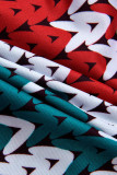 Multicolor Fashion Casual Print Patchwork Zipper Collar Skinny Jumpsuits