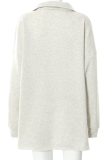 Grey Casual Solid Patchwork Turndown Collar Tops