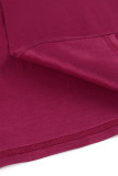 Burgundy Elegant Solid Patchwork Oblique Collar One Step Skirt Dresses