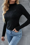 Burgundy Casual Solid Patchwork O Neck Tops