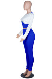 Yellow Fashion Casual Solid Patchwork O Neck Long Sleeve Two Pieces