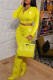 Yellow Fashion Casual Letter Print Basic Hooded Collar Long Sleeve Two Pieces