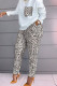 Leopard Print Fashion Casual Print Patchwork O Neck Long Sleeve Two Pieces