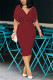 Wine Red Fashion Sexy V Neck Dress