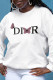 White Fashion Daily Print Patchwork O Neck Tops