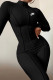 Black Fashion Sportswear Print Patchwork O Neck Jumpsuits