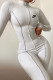 White Fashion Sportswear Print Patchwork O Neck Jumpsuits