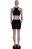 Pink Fashion Sexy Patchwork See-through O Neck Two Pieces