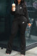 Black Fashion Sportswear Print Patchwork Long Sleeve Two Pieces