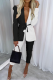 Black Casual Solid Patchwork Turndown Collar Long Sleeve Two Pieces