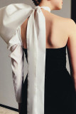 White Fashion Sexy Solid Patchwork Fold Asymmetrical Strapless Long Sleeve Two Pieces