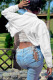 White Casual Solid Tassel Turndown Collar Outerwear