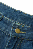 BlueStitching Fashion Casual Stitching Ripped Jeans