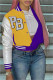 Gold Fashion Casual Patchwork Letter Outerwear