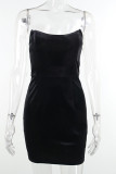 White Fashion Sexy Solid Patchwork Fold Asymmetrical Strapless Long Sleeve Two Pieces