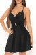 Black Fashion Sexy Solid Bandage Backless V Neck Sling Dress