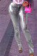 Silver Fashion Casual Solid Slit Skinny Mid Waist Pencil Solid Color Bottoms