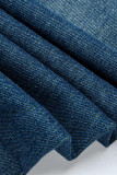 LightBlueStitching Fashion Casual Stitching Ripped Jeans