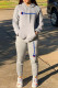 Grey Fashion Casual Print Letter Hooded Collar Long Sleeve Two Pieces