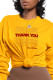 Yellow Fashion Casual Print Letter O Neck Tops