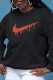 Black Fashion Sportswear Print Patchwork O Neck Tops