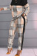 Khaki Fashion Casual Print Patchwork O Neck Long Sleeve Two Pieces