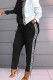 Black And White Fashion Casual Print Patchwork O Neck Long Sleeve Two Pieces