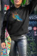 Black Fashion Casual Print Patchwork Hooded Collar Tops