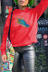Red Fashion Casual Print Patchwork Hooded Collar Tops