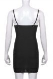 Apricot Fashion Sexy Solid Patchwork Backless Spaghetti Strap Sleeveless Dress
