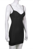 Apricot Fashion Sexy Solid Patchwork Backless Spaghetti Strap Sleeveless Dress