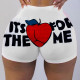 White Red Sexy Print Patchwork Straight Straight Positioning Print Bottoms