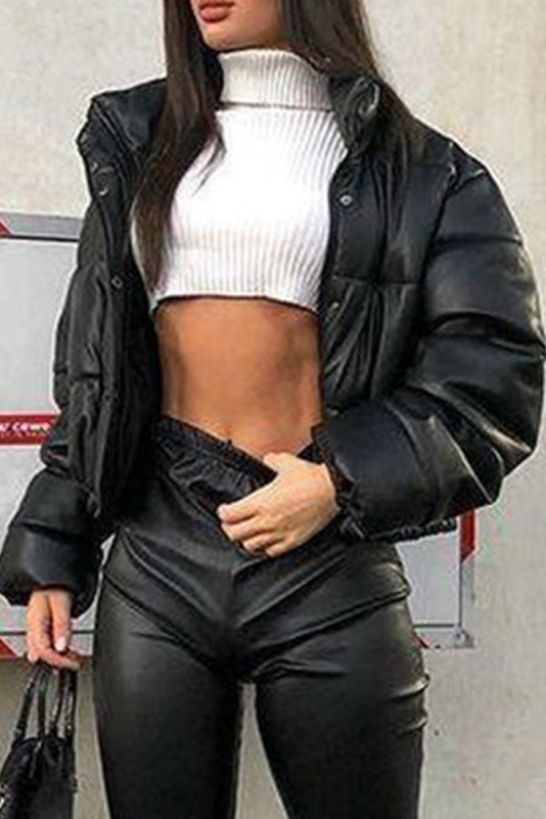 Black Fashion Casual Leopard Cardigan Outerwear
