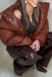 Brown Fashion Casual Leopard Cardigan Outerwear