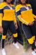 Yellow Sportswear Patchwork Blending Two-piece Pants Set