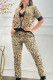 Yellow Fashion Sexy Print Patchwork Letter O Neck Short Sleeve Two Pieces