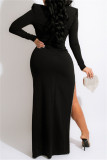 White Fashion Sexy Patchwork Hot Drilling See-through Long Sleeve Two Pieces
