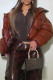 Brown Fashion Casual Leopard Cardigan Outerwear